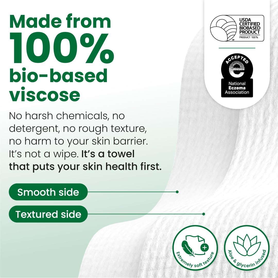 Clean Skin Club Sensitive Skin Clean Towels XL, 10 Count - view 6