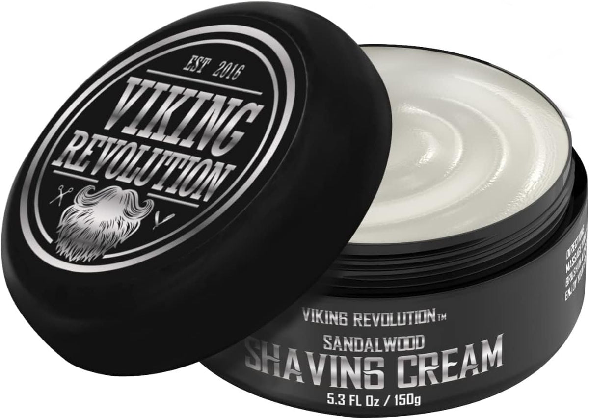 Viking Revolution Shaving Cream for Men, Sandalwood, 150 g (5.3 oz) — product view