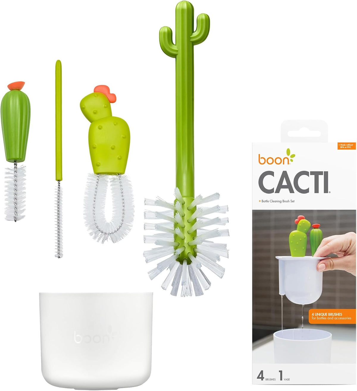 Boon Cacti Bottle Cleaning Brush Set, 4 Count — product view