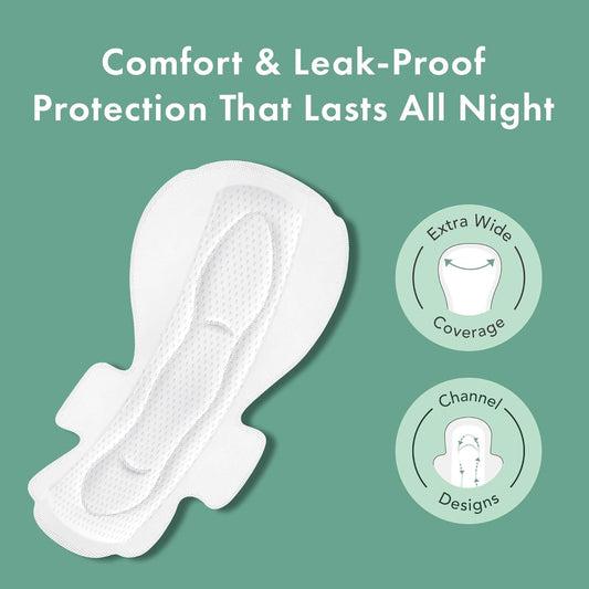 Rael Organic Cotton Cover Sanitary Towels, Overnight, 20 Count - view 2
