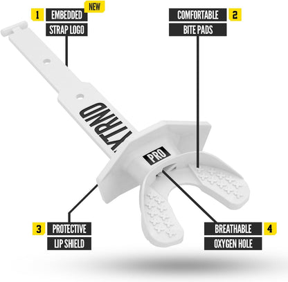 Nxtrnd Two Pro Football Mouth Guard with Strap, White - view 2