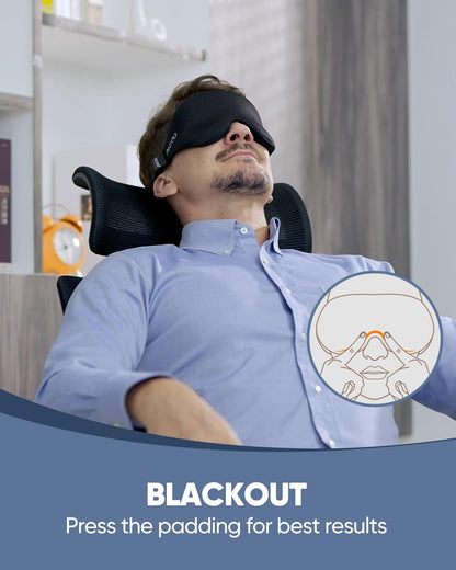 MZOO Memory Foam Sleep Mask, Light Blocking, Adjustable Strap - view 4