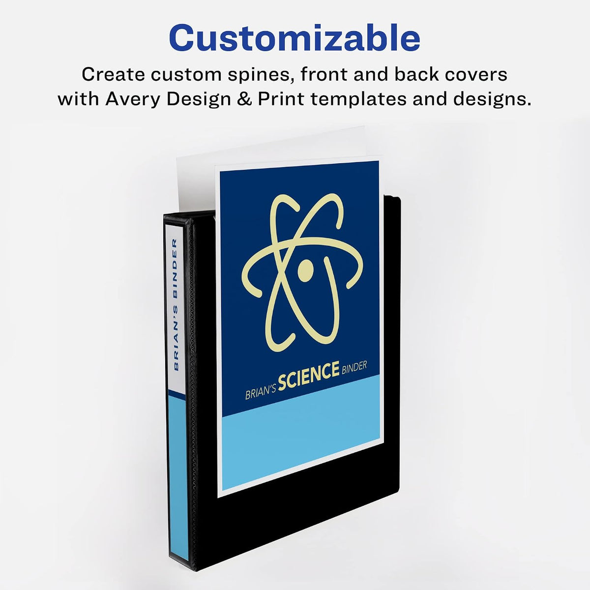 Avery Heavy-Duty View 3 Ring Binder, 1 Inch Slant Rings, Black - view 3