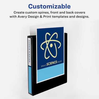 Avery Heavy-Duty View 3 Ring Binder, 1 Inch Slant Rings, Black - view 3