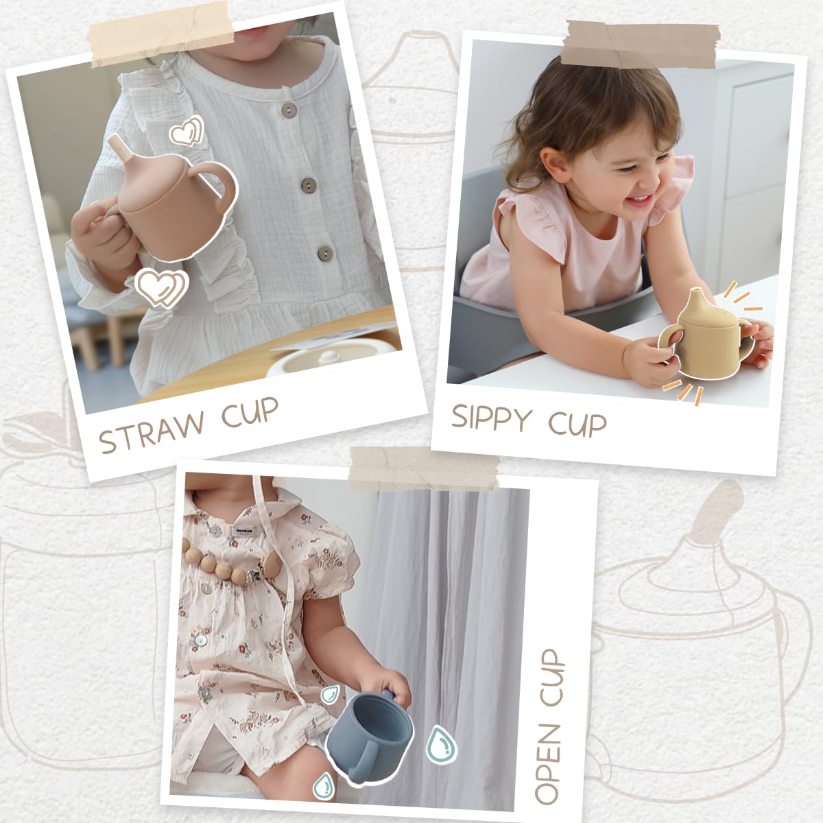Moonkie Silicone Baby Training Cup with Straw, 4 oz - view 5