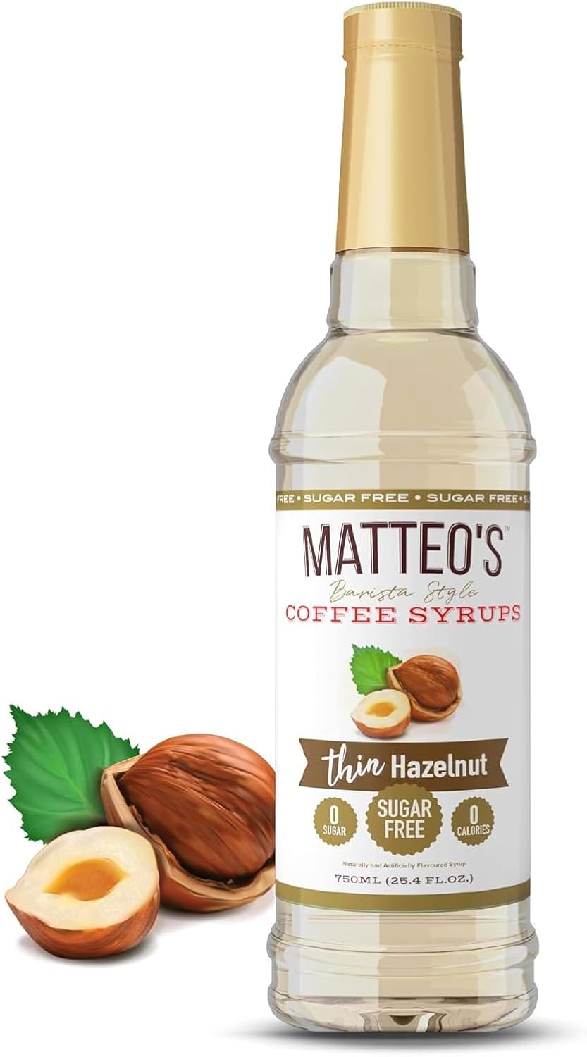 Matteo's Sugar Free Coffee Syrup, Hazelnut, 25.4 oz