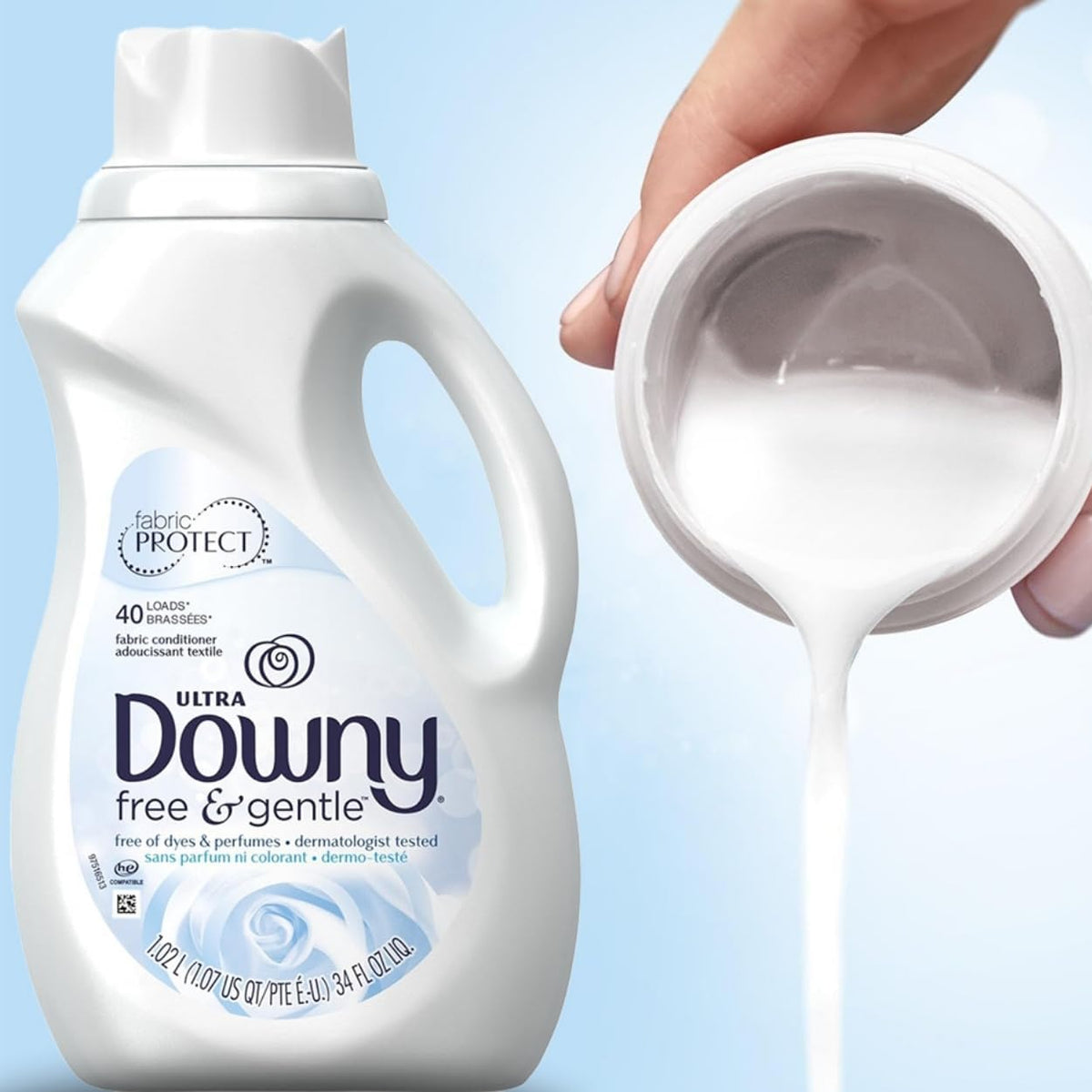 Downy Ultra Free & Sensitive Liquid Fabric Softener, 40 Loads - view 3