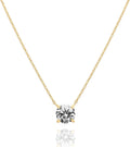 PAVOI 14K Gold Plated CZ Solitaire Choker Necklace