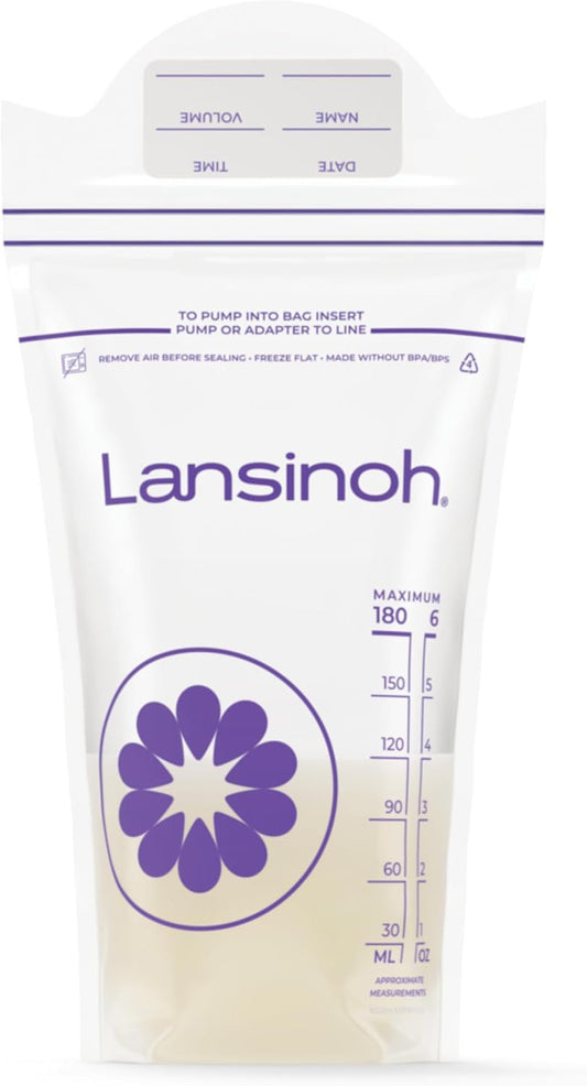 Lansinoh Breastmilk Storage Bags 6 oz (180 ml), 200 Count