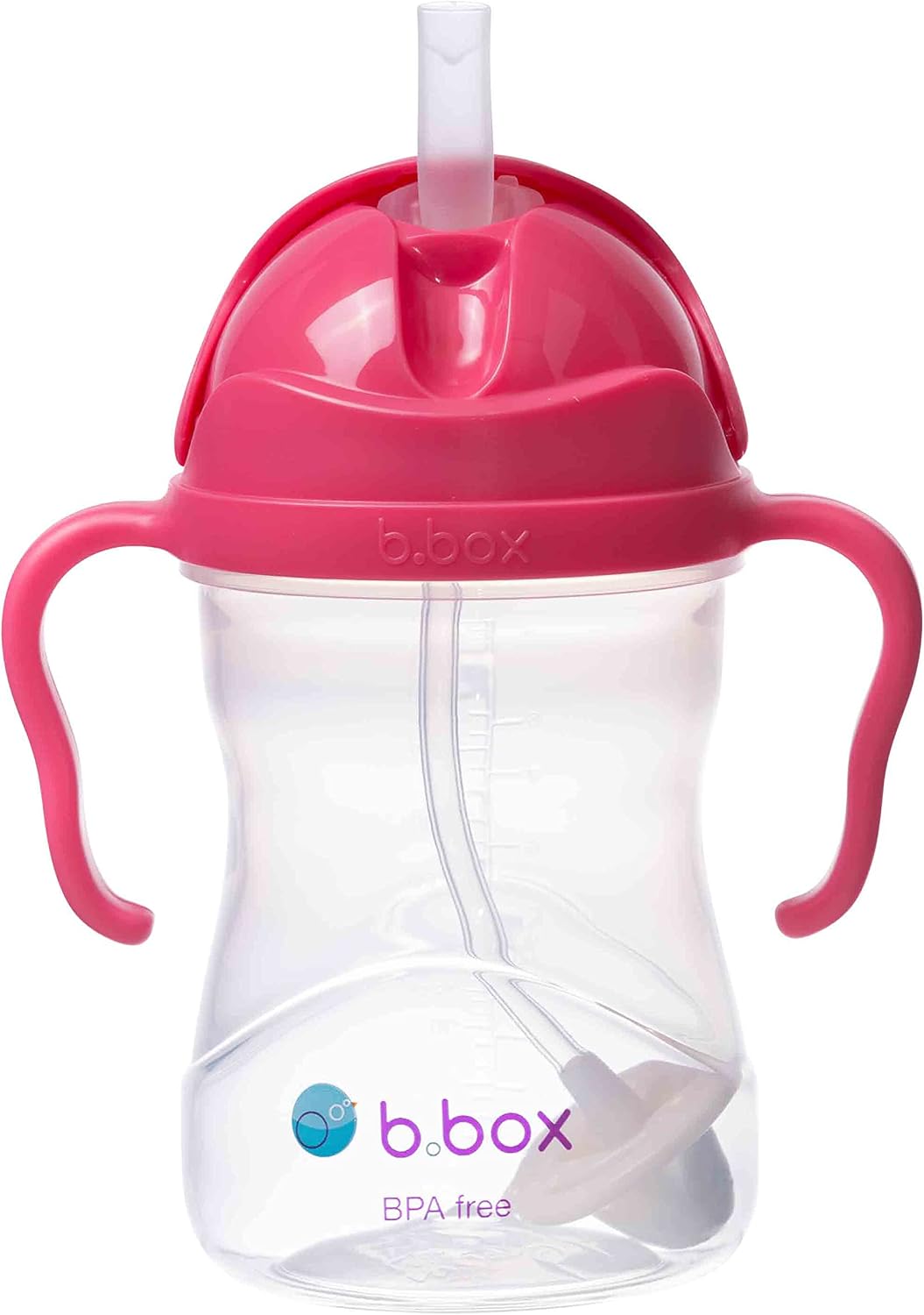 b.box Sippy Cup with Weighted Straw 240 ml (8 oz) Raspberry