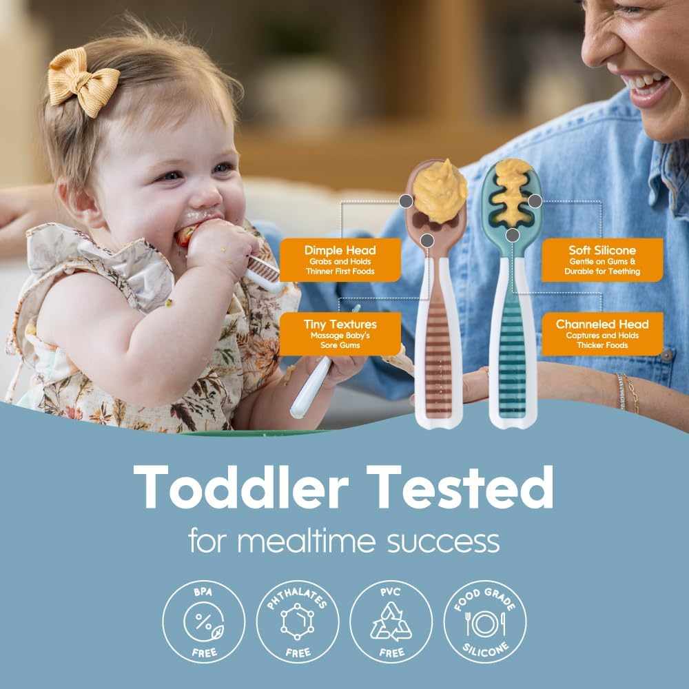 NumNum Feeding Littles Baby Spoons for 6 Months+, 3-Pack Neutrals - view 5
