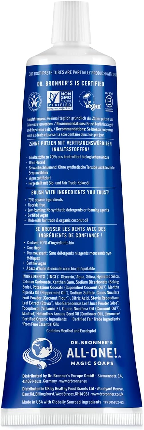 Dr. Bronner's All One Peppermint Toothpaste 105 ml Pack of 2 - view 2