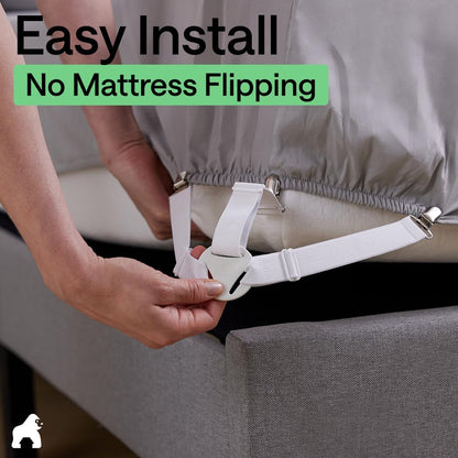 Gorilla Grip Fitted Bed Sheet Holders with Metal Clips, Pack of 4, White - view 6