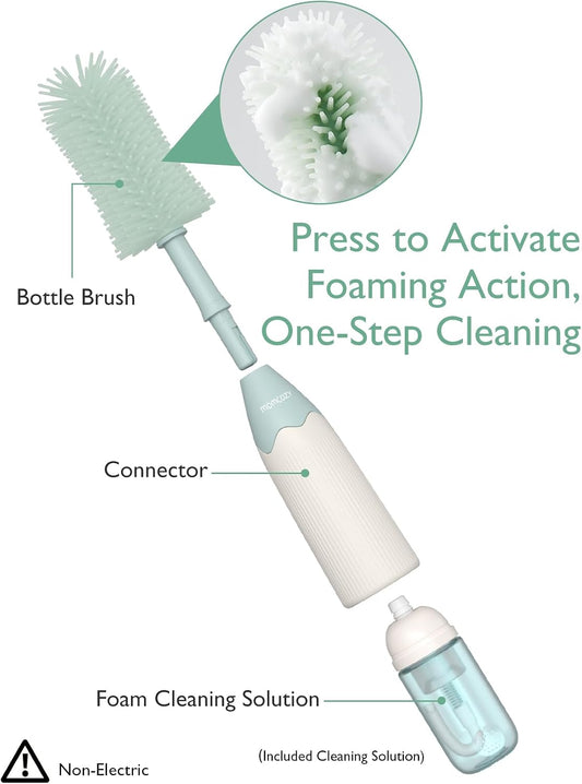 Momcozy Baby Bottle Brush Kit, Push-Press Foam Design, Green - view 2