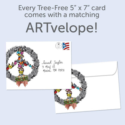 Tree-Free Greetings Peace Wreath Christmas Cards, Box of 10 - view 4