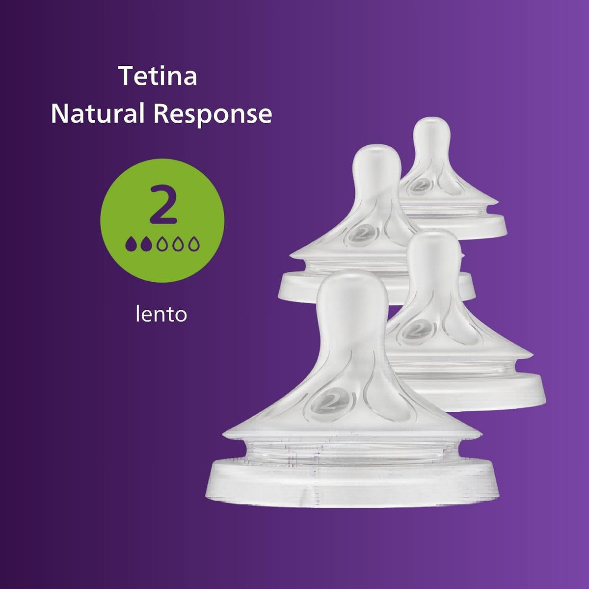 Philips Avent Natural Response Baby Bottle Teats, Slow Flow, 4 Pack - view 2
