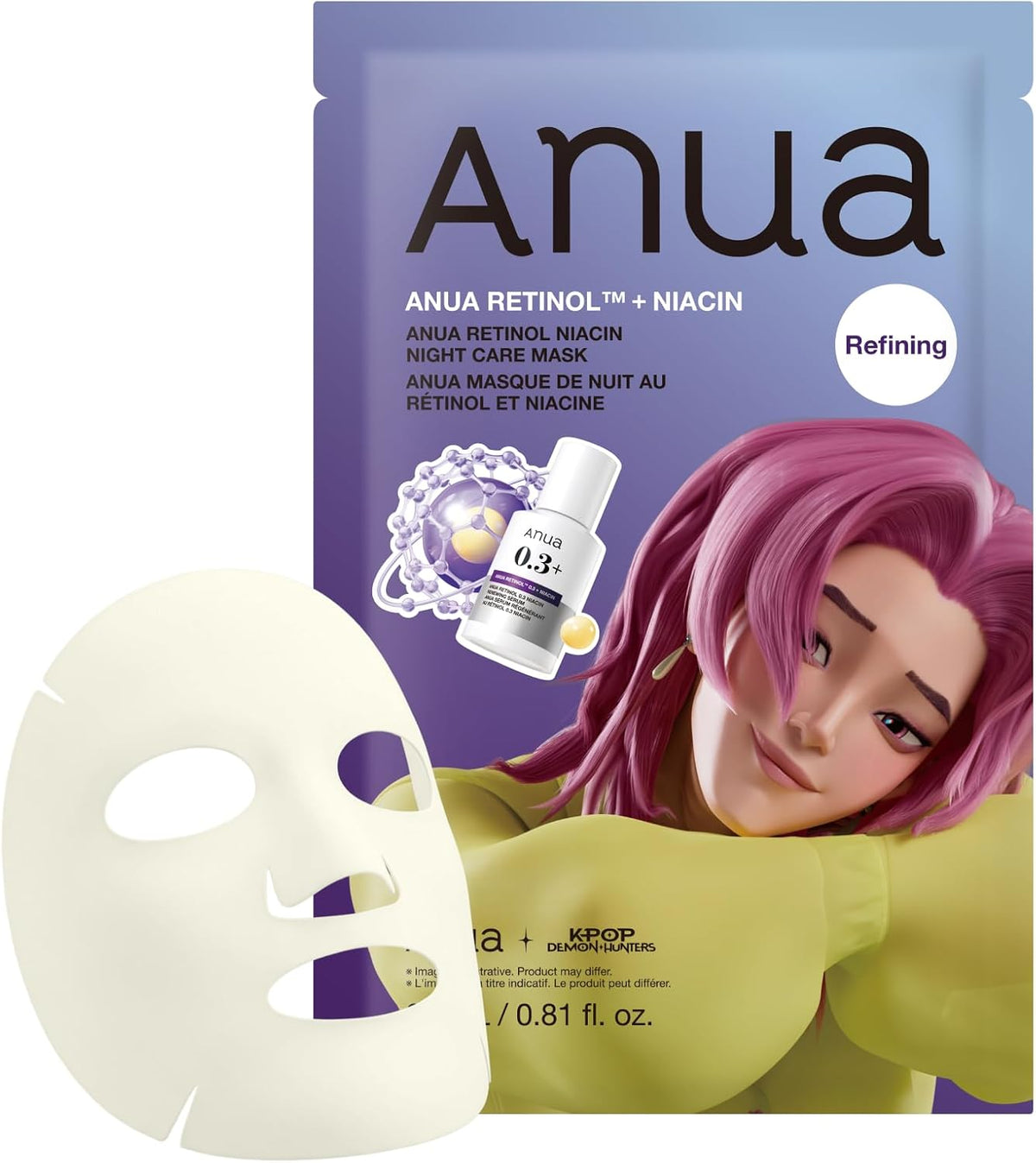 Anua Retinol Niacin Night Routine Pore Mask, 10 Sheets