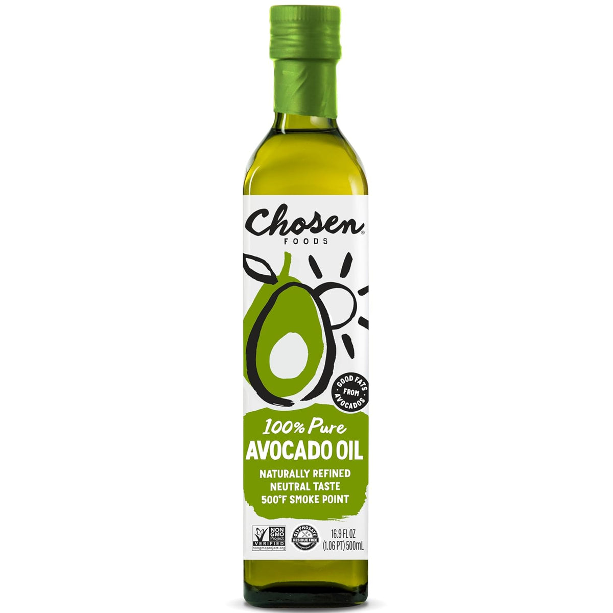Chosen Foods 100% Pure Avocado Oil, 479 g (16.9 oz) — product view