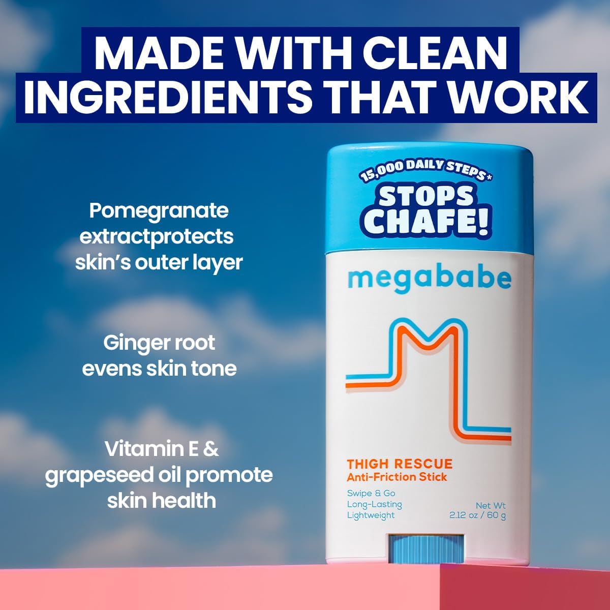 Megababe Thigh Rescue Anti-Chafe Stick, 2.12 oz - view 4