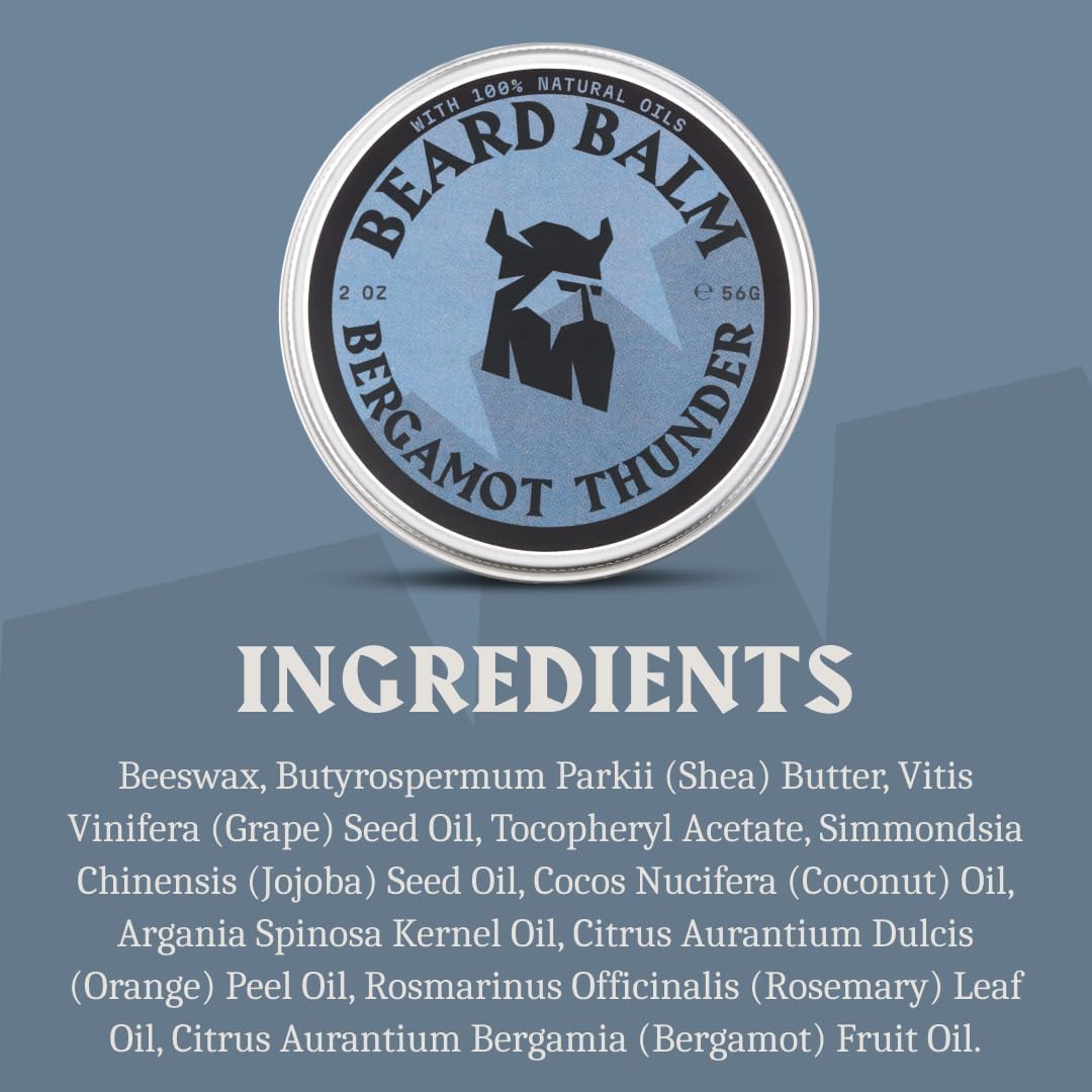 Striking Viking Beard Balm for Men, Bergamot Thunder Scent, 2 oz - view 6