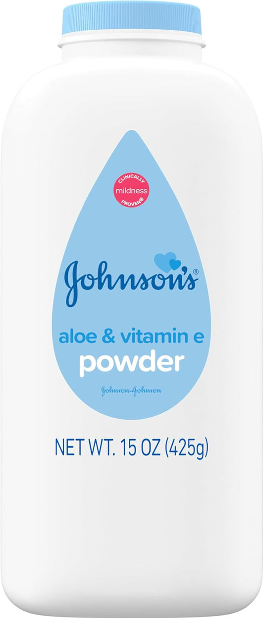 Johnson's Baby Powder with Cornstarch, Aloe and Vitamin E, 15 oz
