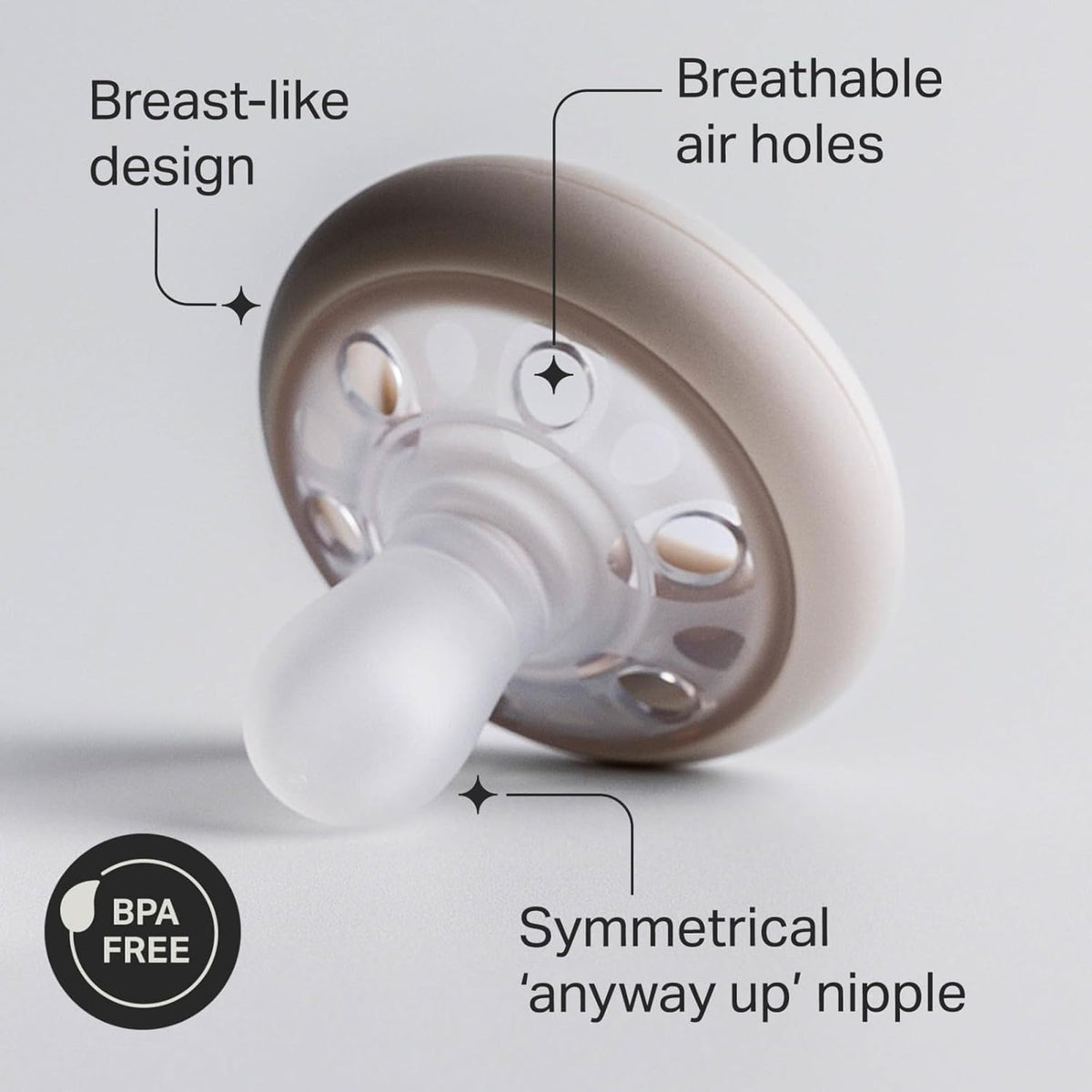 Tommee Tippee Breast-Like Dummies, 0-6 Months, Pack of 4, Pastel/Blue/Black - view 3