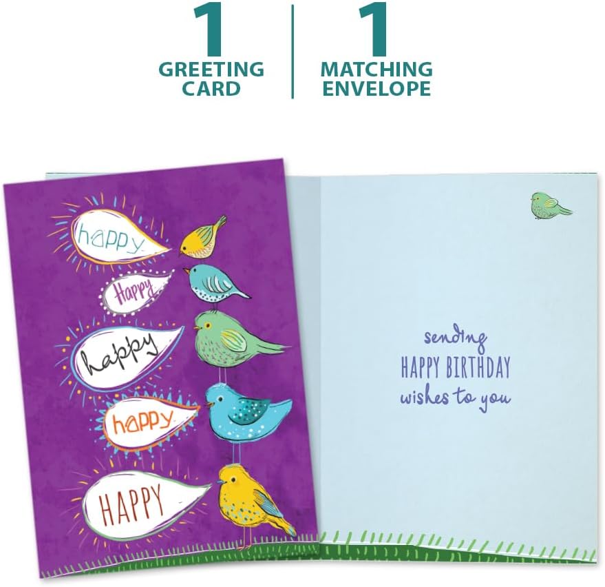 Tree-Free Greetings Birthday Card, Happy Birds, 1 Card - view 5