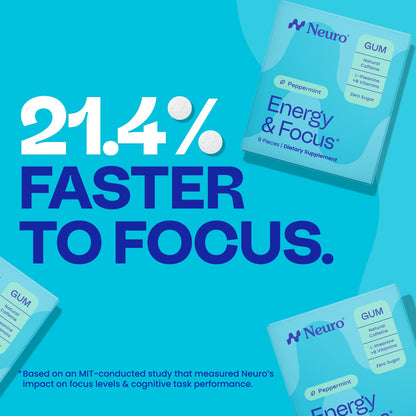 Neuro Energy and Focus Gum, Peppermint, 90 Count - view 6
