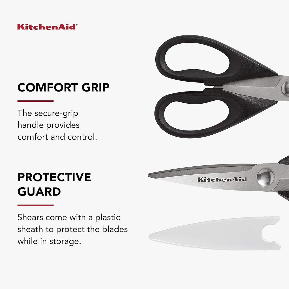 KitchenAid All Purpose Kitchen Shears with Sheath, 8.72 Inch, Black - view 6