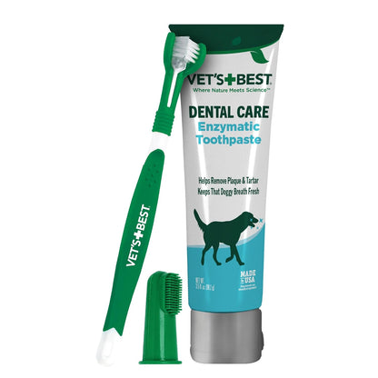 Vet's Best Dog Toothpaste and Toothbrush Dental Care Kit, 3.5 oz