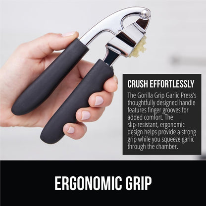 GORILLA GRIP 3-Piece Garlic Press and Peeler Set, Black - view 3