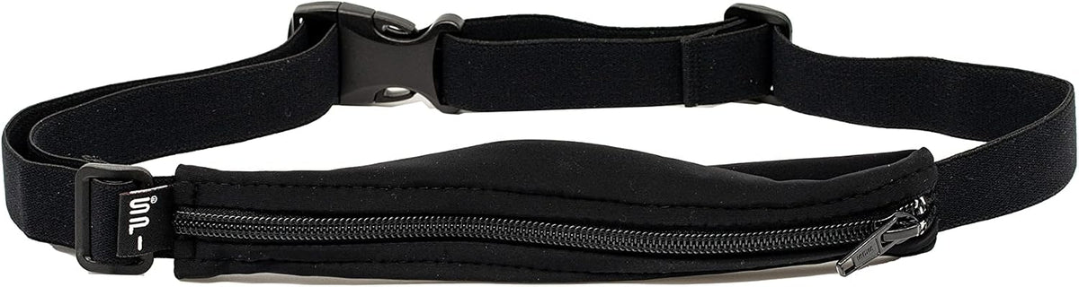 SPIbelt Original Running Belt, Black with Black Zipper, No Logo Band - view 3