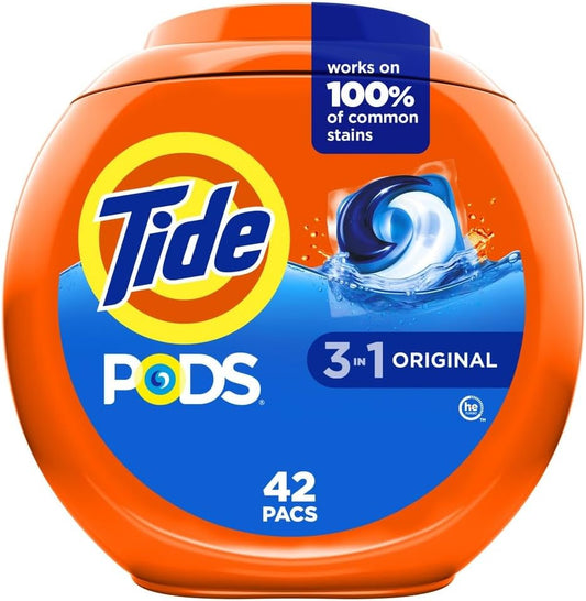 Tide PODS 3-in-1 Laundry Detergent, Original, 42 Count