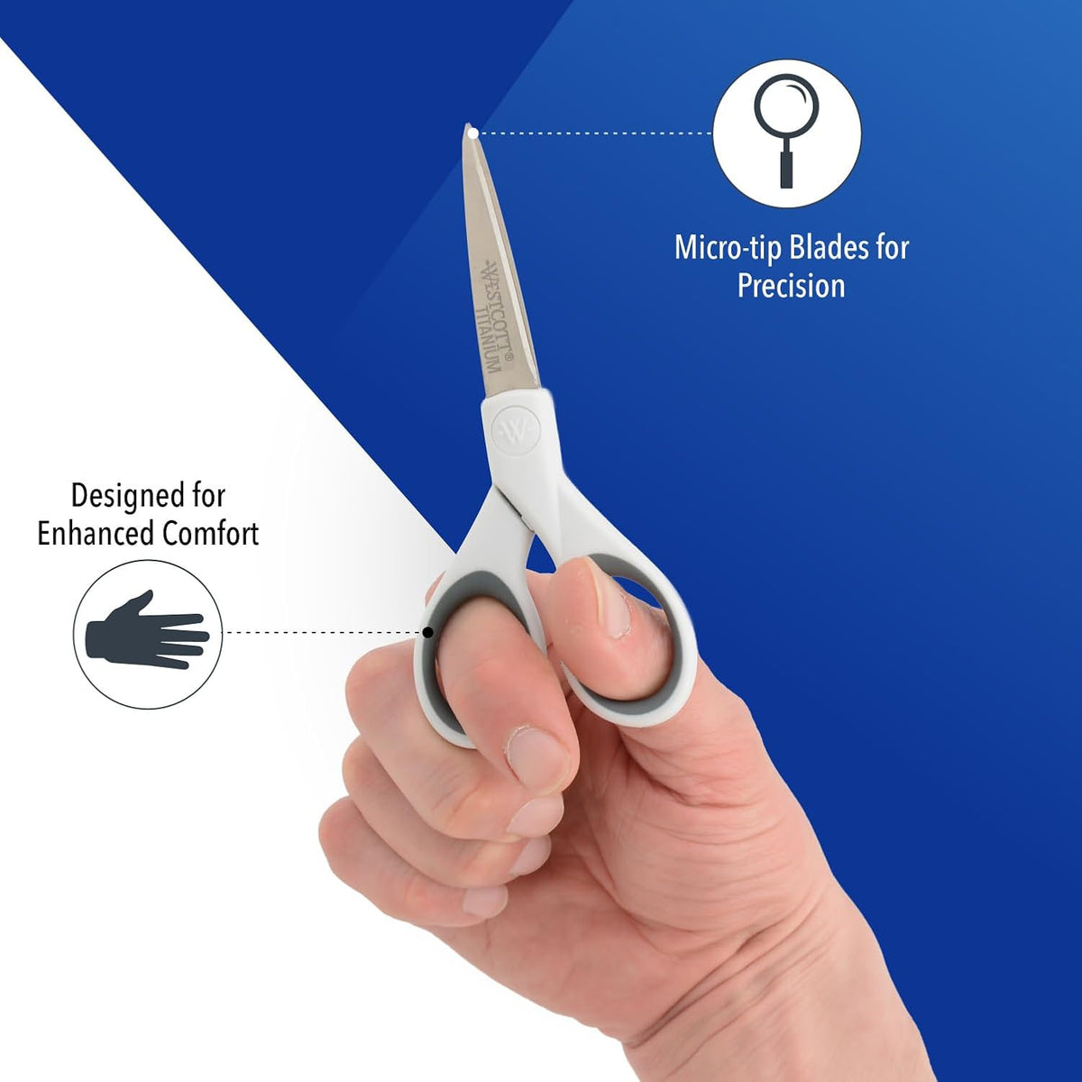 Westcott 5-Inch Micro-Tip Titanium-Bonded Craft Scissors - view 4