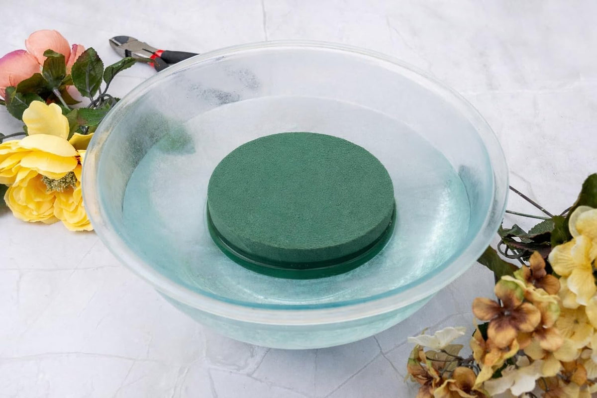 FLOFARE Round Floral Foam Blocks, Pack of 6, 4 x 1.4 Inch - view 3