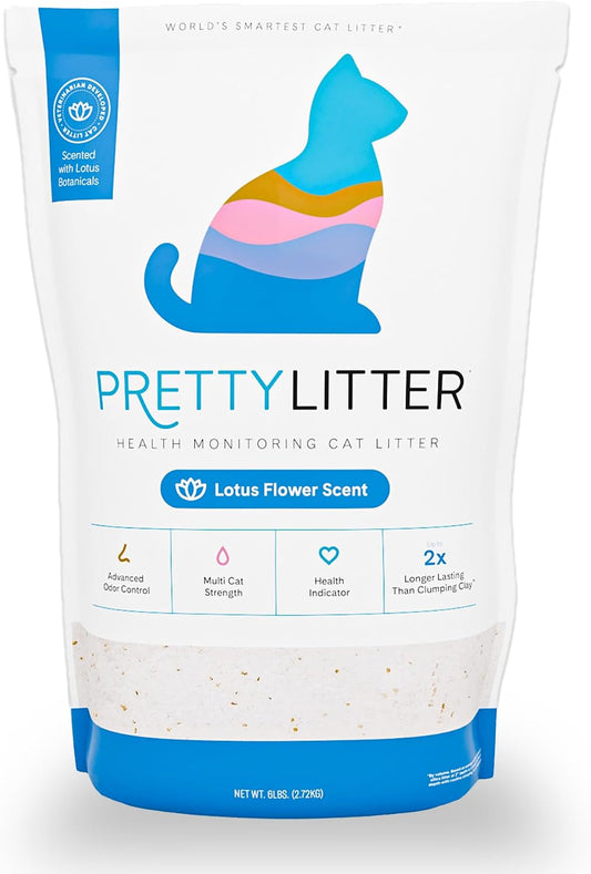 PrettyLitter Health Monitoring Cat Litter, Lotus Flower, 6 lb Bag