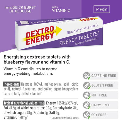Dextro Energy Blueberry Glucose Tablets 14 Count (Pack of 24) - view 4