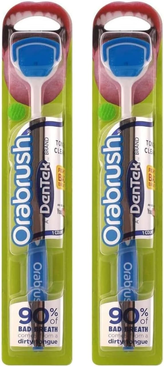 DenTek Orabrush Tongue Cleaner, Colours May Vary, Pack of 2