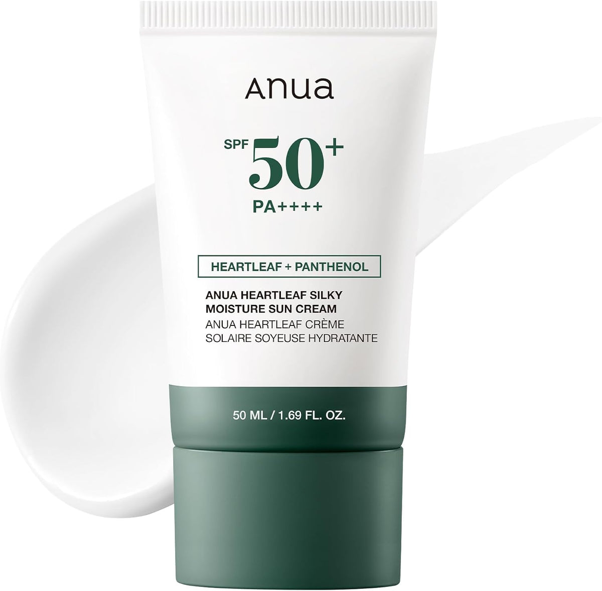 Anua Heartleaf Silky Moisture Sun Cream SPF 50 50ml — product view