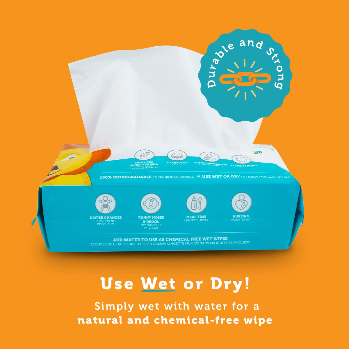 Whoopsie Wipes The Original 100% Pure Cotton Dry Baby Wipes, 600 Count — alternate product view