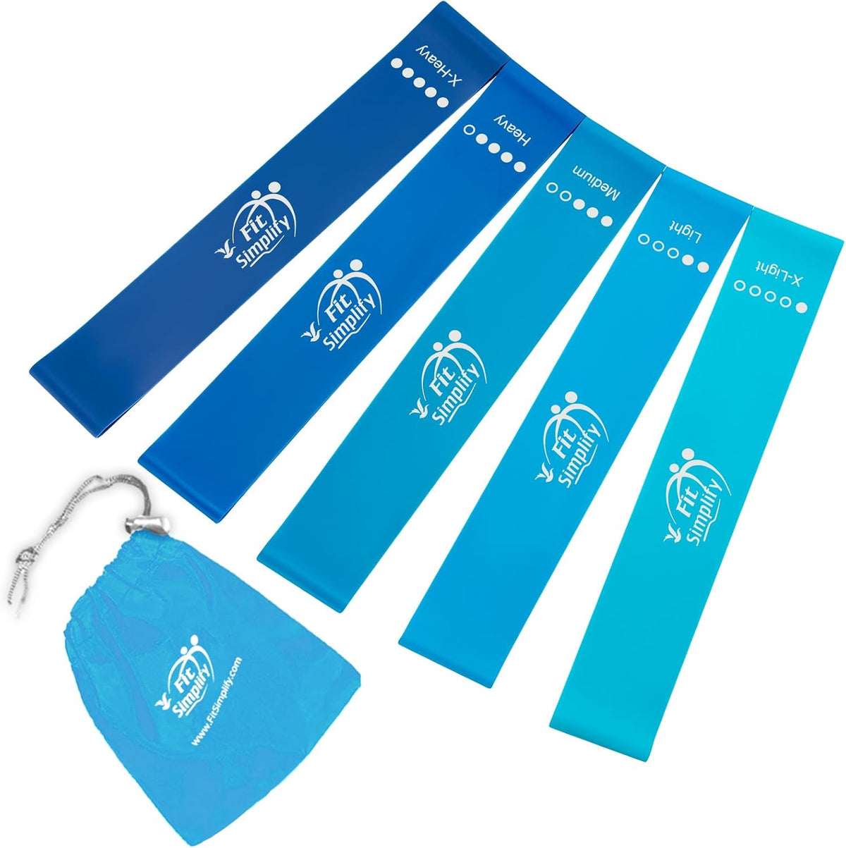 Fit Simplify Resistance Loop Exercise Bands, Set of 5