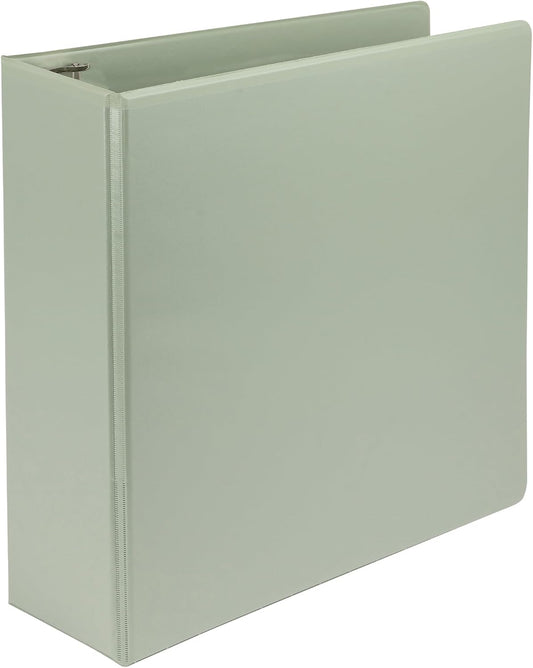 Samsill Plant-Based 3 Inch D-Ring View Binder, Dusty Green