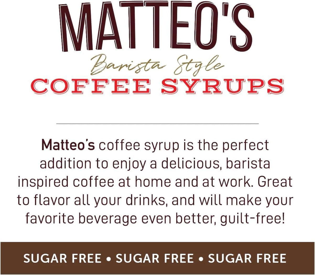 Matteo's Sugar Free Coffee Syrup, Hazelnut, 25.4 oz - view 5
