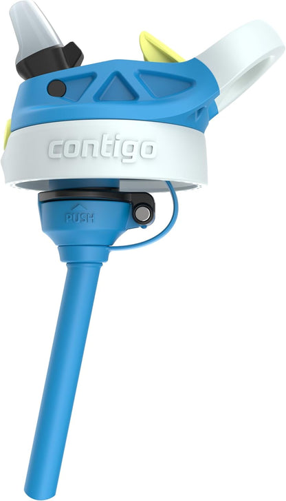 Contigo Autospout Kids Water Bottle with Straw, 13 oz, Blue Poppy/Glacier - view 6