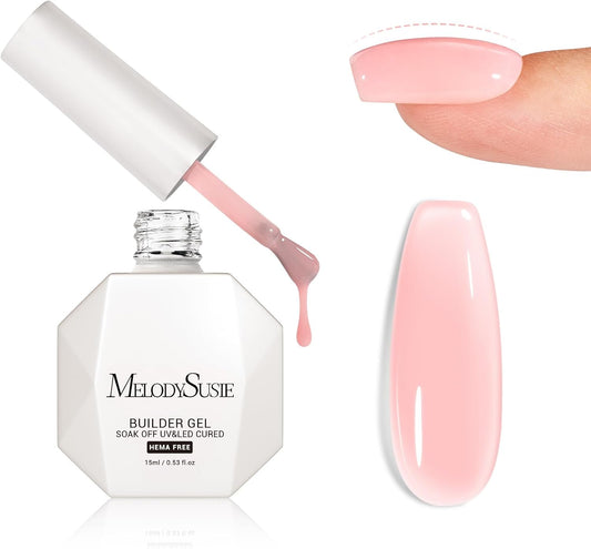 MelodySusie HEMA-Free Builder Nail Gel Milky Pink H1402 0.5 fl oz (15 ml)