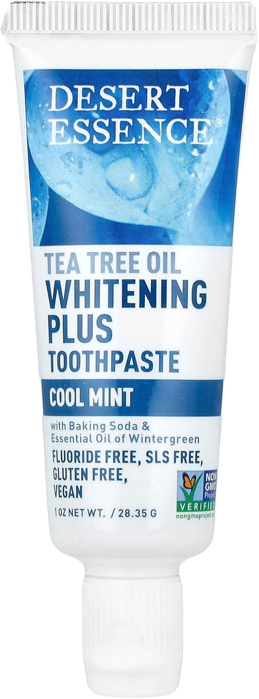 Desert Essence Tea Tree Oil Whitening Toothpaste, Travel Size 1 oz