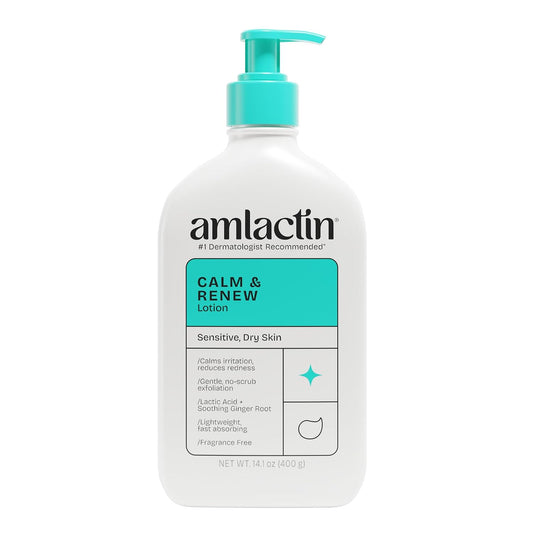 AmLactin Calm & Renew Lotion for Sensitive Dry Skin, 400 g (14.1 oz)