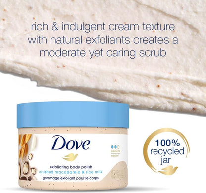 Dove Exfoliating Body Polish Body Scrub Macadamia & Rice Milk 10.5 oz - view 5