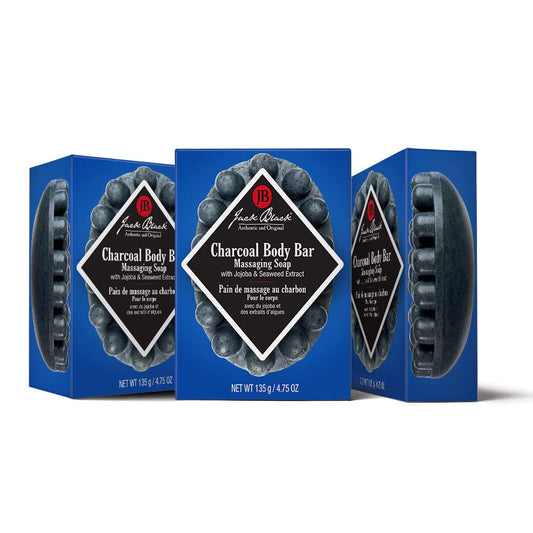 Jack Black Charcoal Body Bar Massaging Soap, Pack of 3
