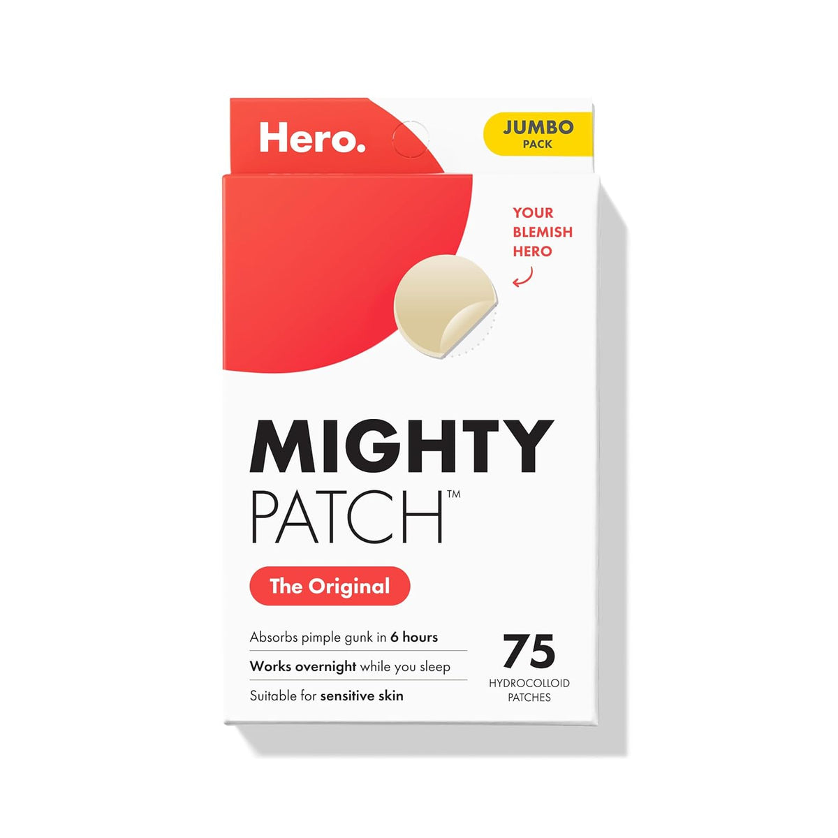 Mighty Patch Original Hydrocolloid Pimple Patches, 75 Count — product view